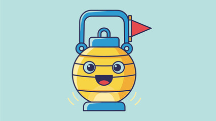 Cheerful Cartoon Depth Sounder with Smiling Face