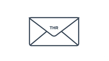 THR letter envelope icon simple vector illustration