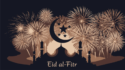 Eid al Fitr Celebration with Fireworks