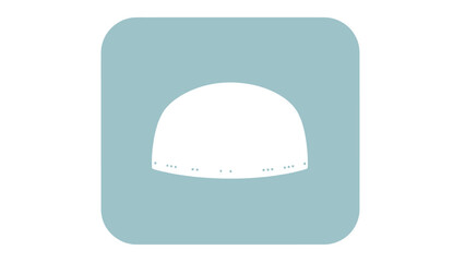 White Hard Hat on Blue Background