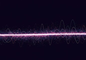 Abstract background depicting complex frequency visualizations, smooth sine waves flowing across a digital plane in vibrant color ,current ,digital ,smooth