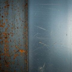 Abstract background featuring a weathered and highly reflective metal surface, possibly brushed aluminum or industrial grade steel plate ,raw ,modern ,shiny