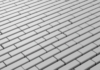 Abstract background featuring countless identical white three-dimensional objects arranged in a neat grid, conveying precision and unity ,bright ,design ,abstract