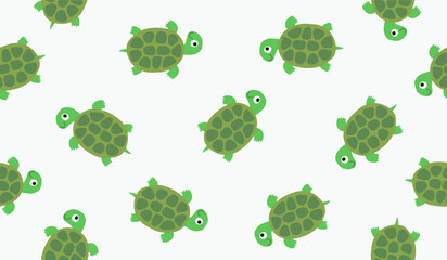 Cute turtle pattern background vector design