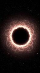 Abstract cosmic field where multidimensional waves create a quantum void, generating the fundamental blank slate of reality and infinite potential ,space ,flux ,infinity