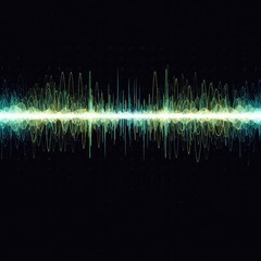 Abstract flowing digital sound wave field pattern moving dynamically across a complex energetic background plane ,geometric ,vibration ,horizontal