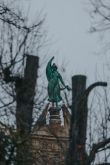 Statue Collegium Maximum Toru Poland