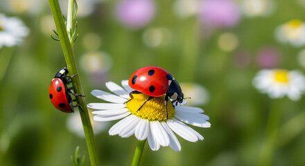 ladybug on daisy