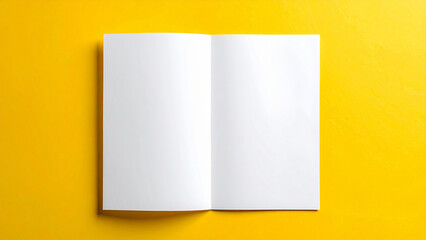 Blank Brochure Paper Mockup on Bright Color Background for Branding