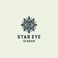 Obraz premium Star eye logo vector icon illustration
