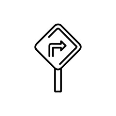 Minimal Line Icon of a Road Sign Showing Go Arrow Direction Concept Vector illustration