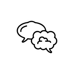 Minimal Line Icon Speech Bubble Transforming Representing End of Conversation Vector illustration