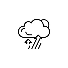 Outline Icon Cloud Releasing Rain Representing Rainfall and Climate Vector illustration