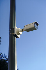 Surveillance Camera on Street Pole for Urban Security and Monitoring