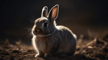 white rabbit on the ground