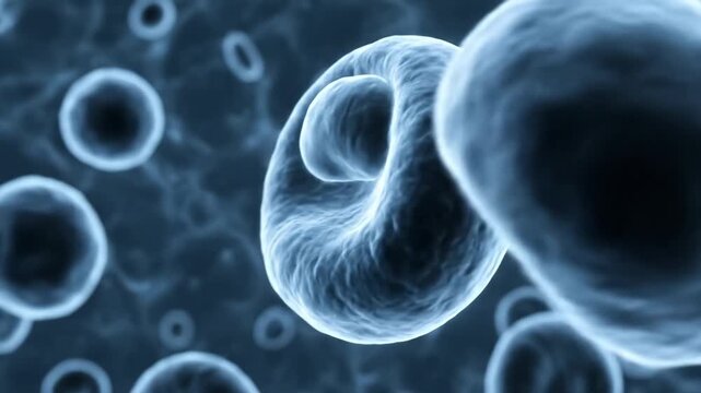 Detailed 3D animation showcasing red blood cells and pathogens in a microscopic environment for medical research