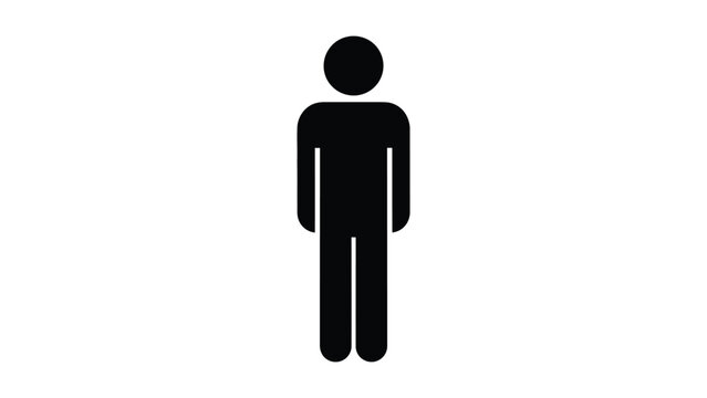 Simple black pictogram representing a generic human figure
