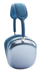 Stunning blue headphones: premium over-ear headphones with wireless audio and noise-cancelling for an immersive, premium sound experience. High-fidelity personal audio device on white background.