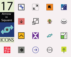 Directional Arrow in Box Outline Vector