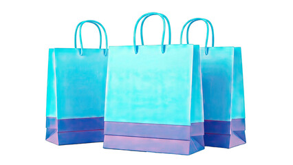 Three Blue Shopping Bags