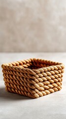 Fototapeta premium Rope basket a small durable basket crafted from woven rope perfect for storage or decoration