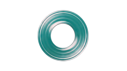 Teal Swirling Ring with White Center