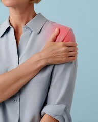 Shoulder pain and inflammation visualized with red heat overlay