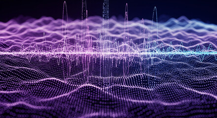 Sound Waves: Abstract depiction of sound waves undulating through a vibrant gradient of colors, representing the unseen world of sonic vibrations.