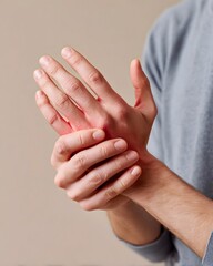 Hands showing pain redness and swollen finger joints