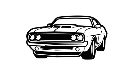 Classic American Muscle Car Illustration.