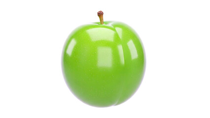 Single Green Apple with Stem