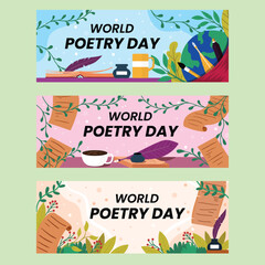 Fototapeta premium Celebrating world poetry day with artistic elements of writing and nature