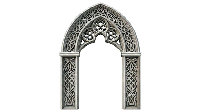 Gothic Archway with Celtic Knot Carvings