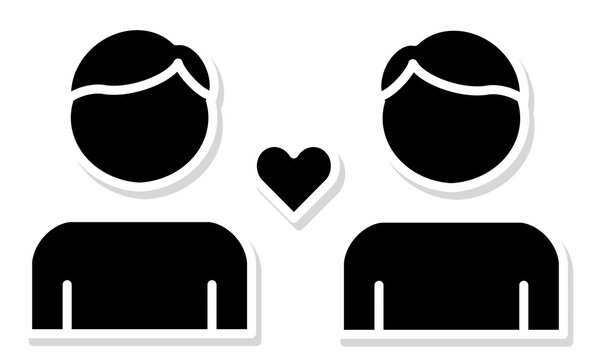 教科アイコン：特別活動（交流・絆）のシンプルなモノクロイラスト