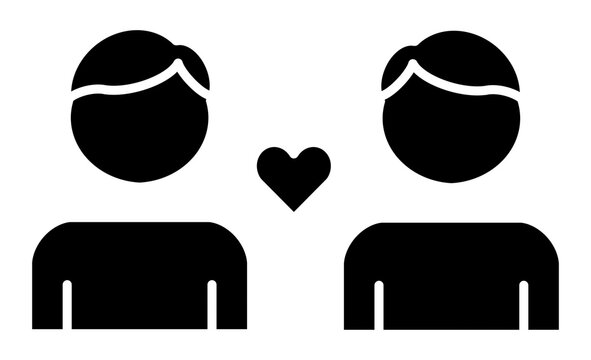 教科アイコン：特別活動（交流・絆）のシンプルなモノクロイラスト