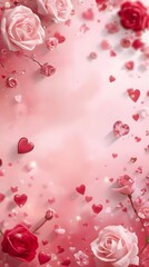 Obraz premium Valentine’s Day Background with Romantic Love Atmosphere