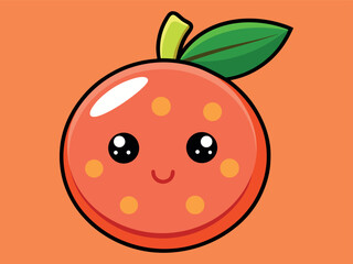 Obraz premium Cute Kawaii Orange Fruit, Adorable Citrus Fruit Clipart, Cartoon Happy Orange Illustration, Funny Fruit Character Vector Design, Smiling Orange Mascot Art Drawing, Healthy Fruit Kids Graphic Clipart, 