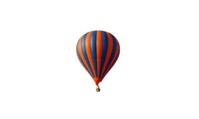 Vibrant hot air balloon soaring through night sky