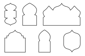 Islamic Shape Frame Border Vector Illustration, Blank Islamic Design Template