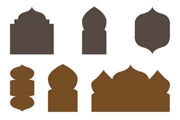 Ornate Islamic Window Design with Geometric Patterns Vector Illustration