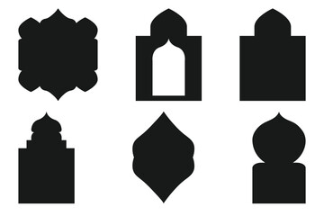 Islamic Shape Frame Border Vector Illustration, Blank Islamic Design Template