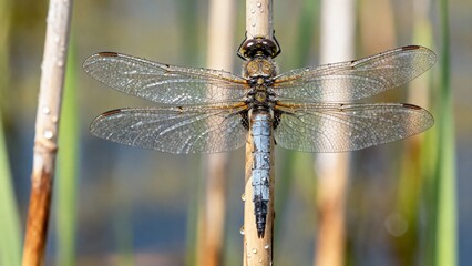 dragonfly resting on a branch