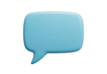 Blue speech bubble icon symbolizing communication and conversation isolated on transparent background