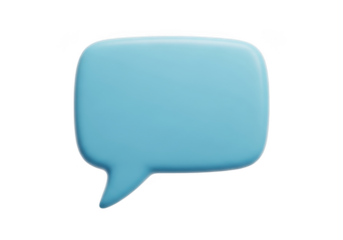 Blue speech bubble icon symbolizing communication and conversation isolated on transparent background