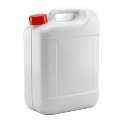 White plastic jerry can isolated on transparent background