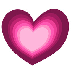 Layered Gradient Heart Shape Graphic Element Decorative Love Symbol