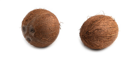 Coconut on a white background. Macro photo. High quality photo