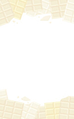 ホワイト板チョコレートの上下フレーム_縦