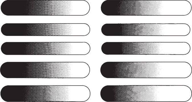 Monochromatic Gradient Bars Displaying Smooth Transitions from Dark to Light.