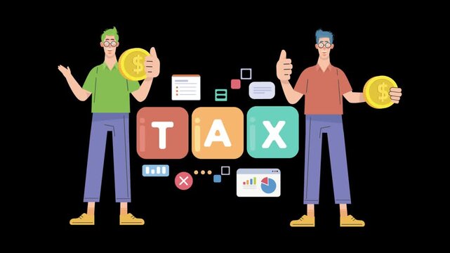 Flat Design Animated  TAX Concept